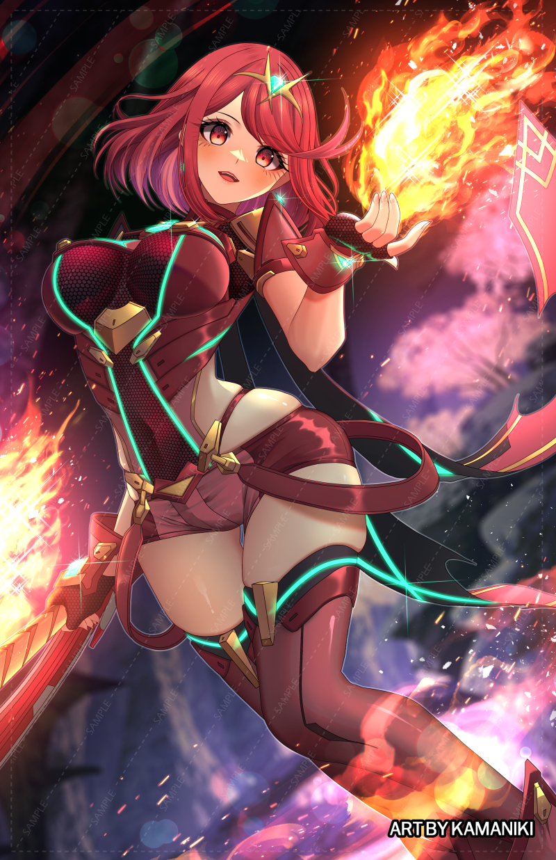 pyra (xenoblade chronicles and 1 more) drawn by kamaniki