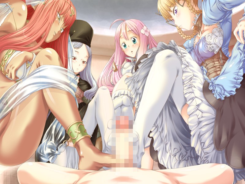 francesca, merveille, evangeline, and aruto wanetto (tekoire princess) drawn by fuwa_daisuke