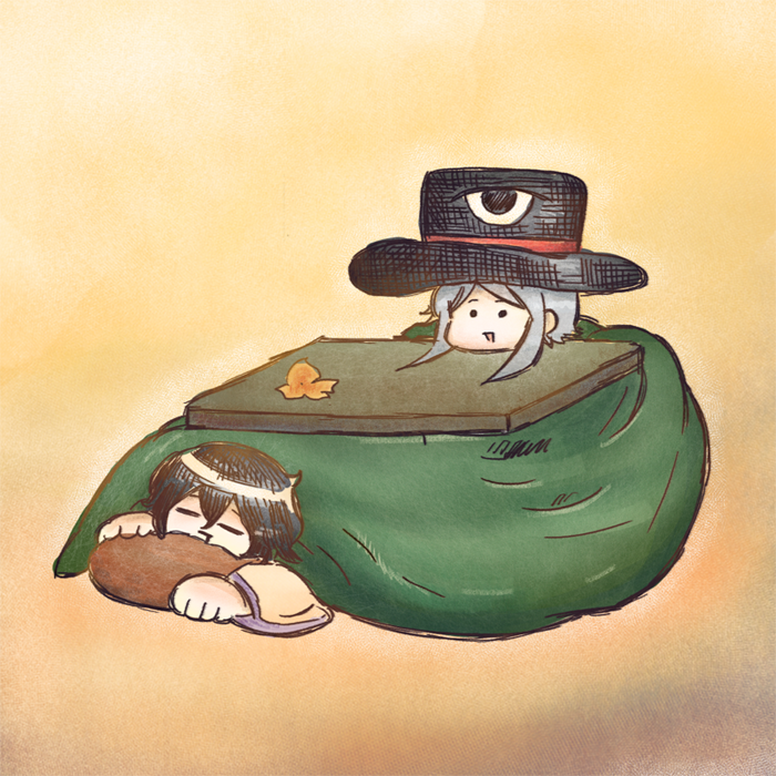 enraku tsubakura and houlen yabusame (len'en) drawn by chikafumikou