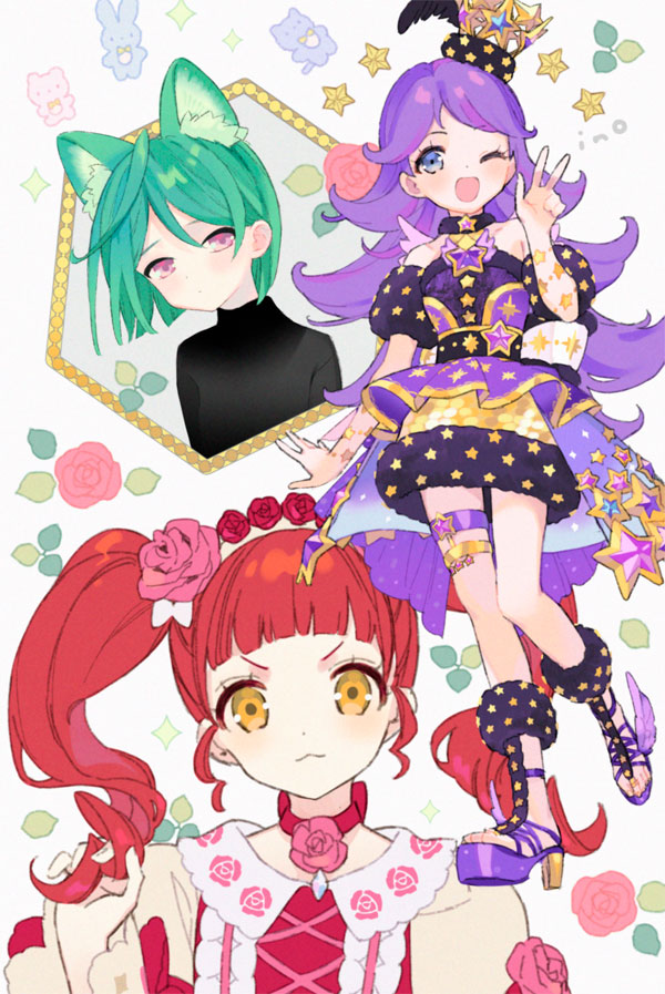 akagi anna, shido mel, and midorikawa sara (pretty series and 1 more) drawn by inogashi