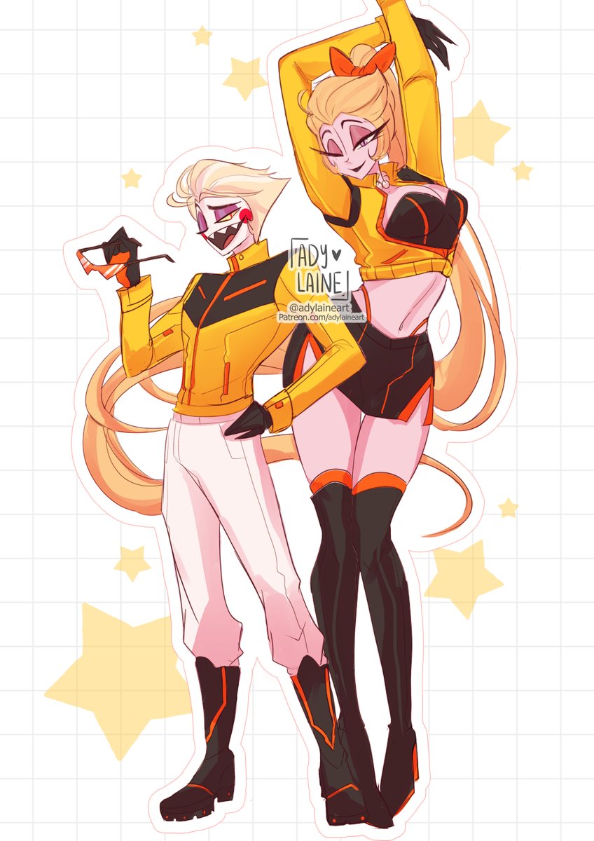 lucifer morningstar and lilith (hazbin hotel) drawn by adylaineart