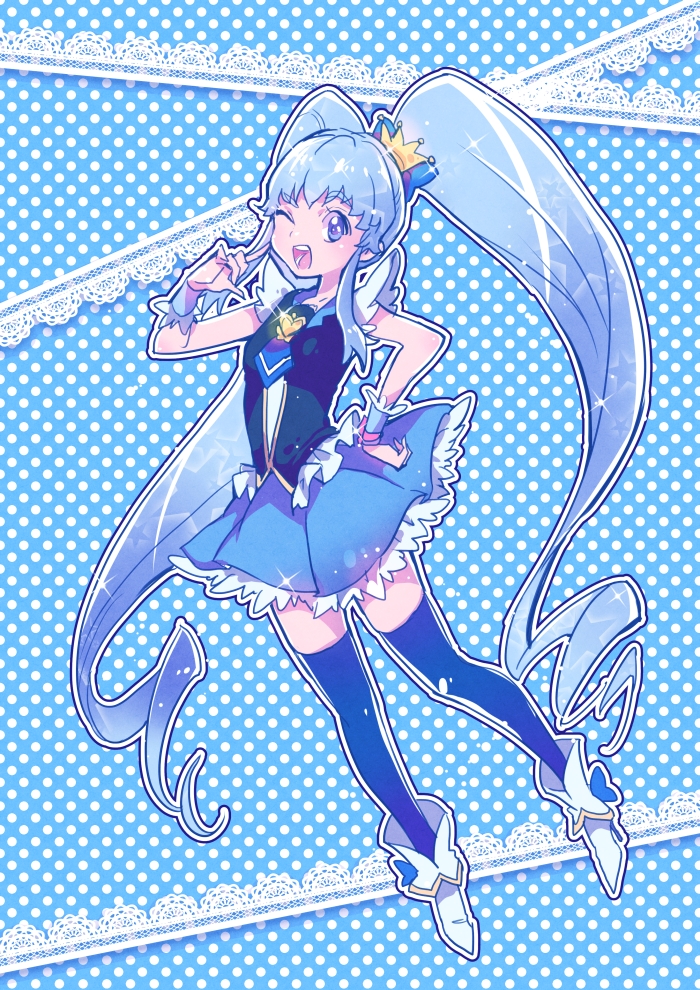 shirayuki hime and cure princess (precure and 1 more) drawn by chiyo_(rotsurechiriha)