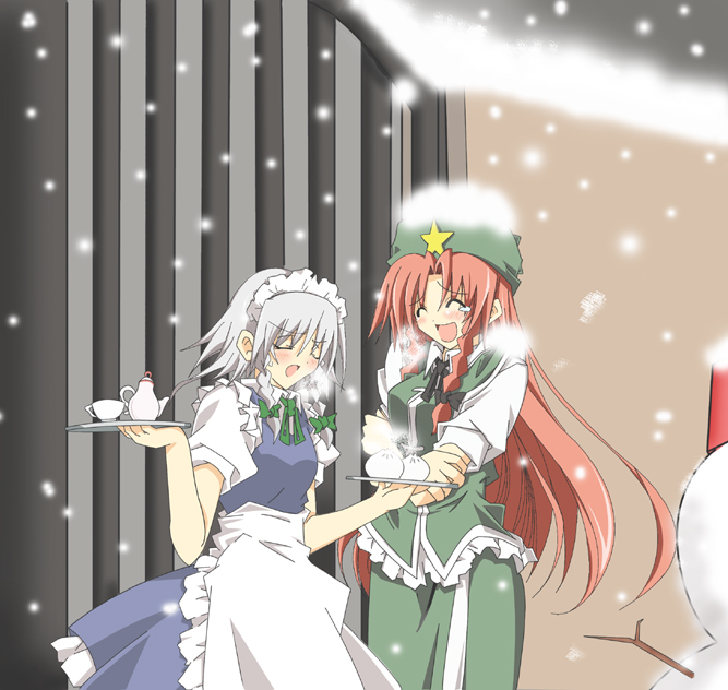 izayoi sakuya and hong meiling (touhou) drawn by ichimura_kanata