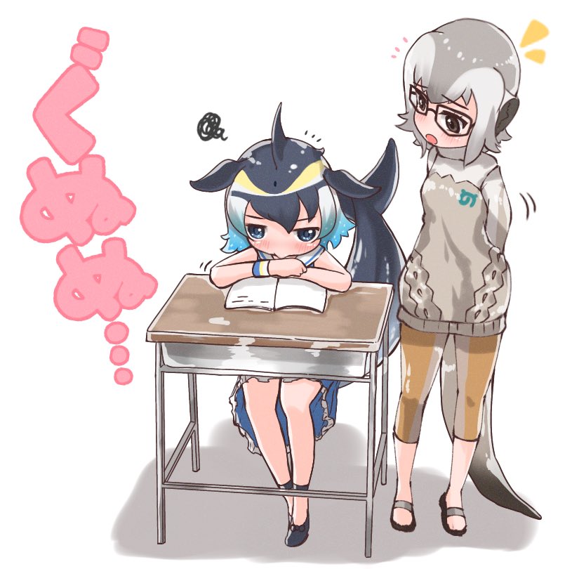 common dolphin and meerkat (kemono friends and 1 more) drawn by sarutori