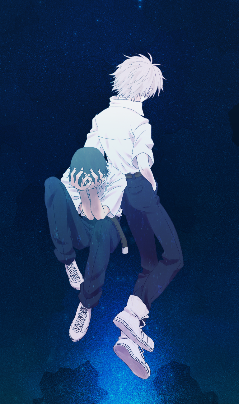 ikari shinji and nagisa kaworu (neon genesis evangelion and 2 more) drawn by kunikichi_(ku2kiti)