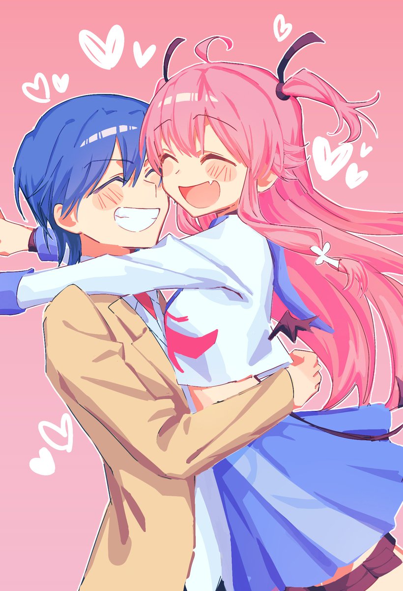 yui and hinata hideki (angel beats!) drawn by nmyk_pancake