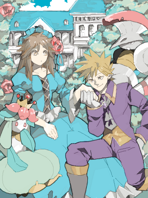 blue oak, leaf, lilligant, and escavalier (pokemon and 1 more) drawn by rotasu