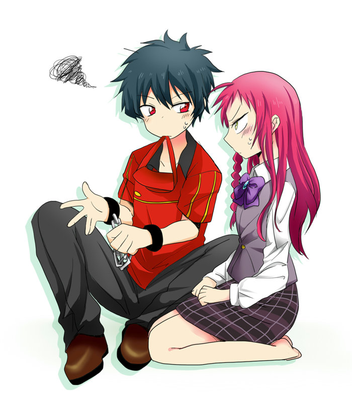 yusa emi and maou sadao (hataraku maou-sama!) drawn by nakaieke_ako