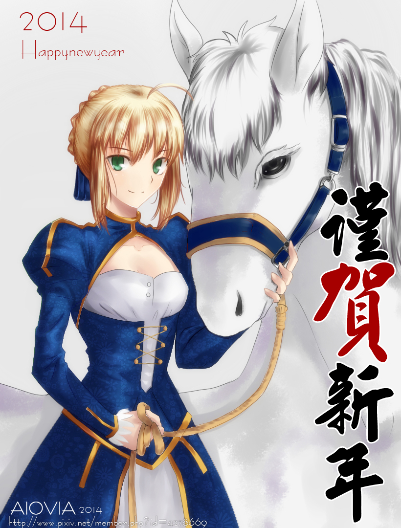 artoria pendragon and saber (fate and 1 more) drawn by aiovia