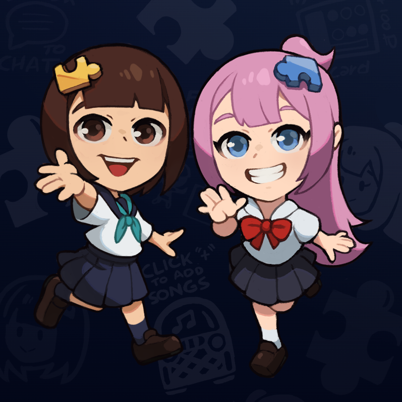 jig-chan and gie-chan (original) drawn by mateus_upd