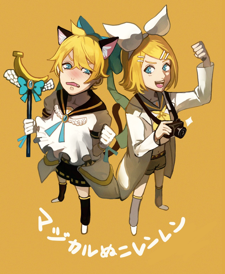 kagamine rin and kagamine len (vocaloid and 1 more) drawn by nunosei