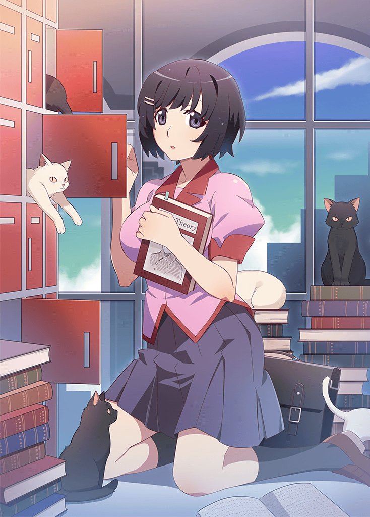 hanekawa tsubasa (monogatari and 1 more) drawn by watanabe_akio