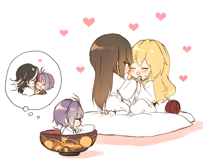 hakurei reimu, kirisame marisa, kijin seija, and sukuna shinmyoumaru (touhou) drawn by piyokichi