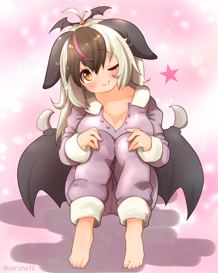 brown long-eared bat (kemono friends and 1 more) drawn by coroha