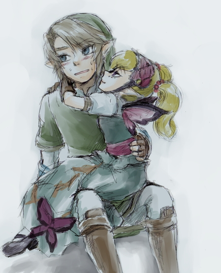 link and agitha (the legend of zelda and 1 more) drawn by chikuwa_(rinka)