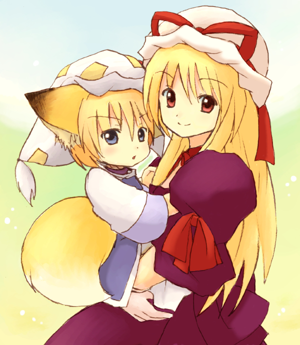 yakumo yukari and yakumo ran (touhou) drawn by eijima_moko