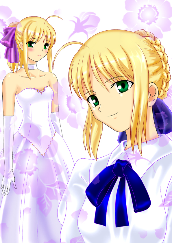 artoria pendragon and saber (fate and 1 more) drawn by psycha_(artist)