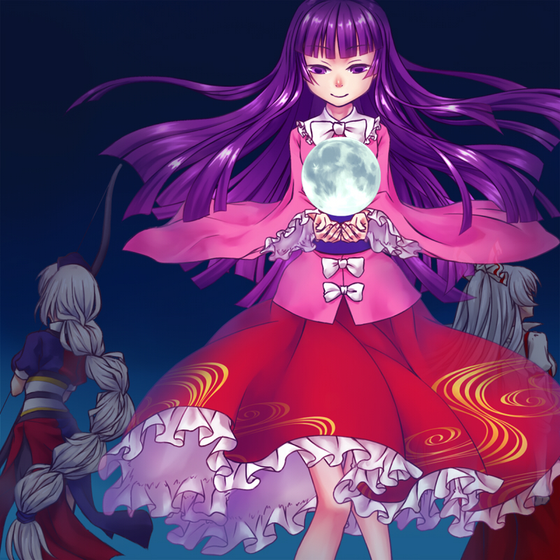 fujiwara no mokou, houraisan kaguya, and yagokoro eirin (touhou) drawn by kutori_pan'ya