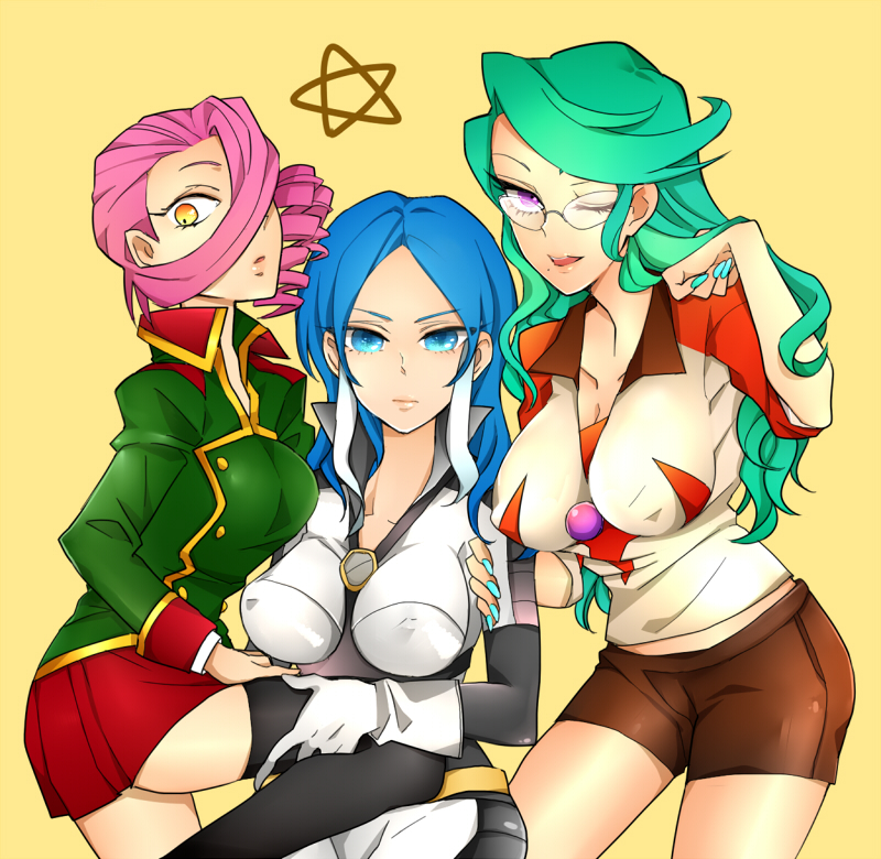 urubida, takanashi shinobu, and nitou honoka (inazuma eleven) drawn by akarino7