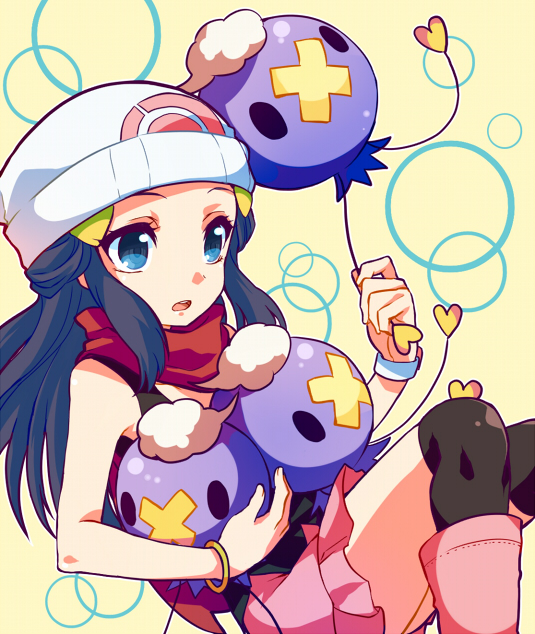 dawn and drifloon (pokemon and 1 more) drawn by irouha