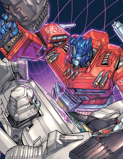 optimus prime and megatron (transformers and 1 more) drawn by kieran_oats and rex-203