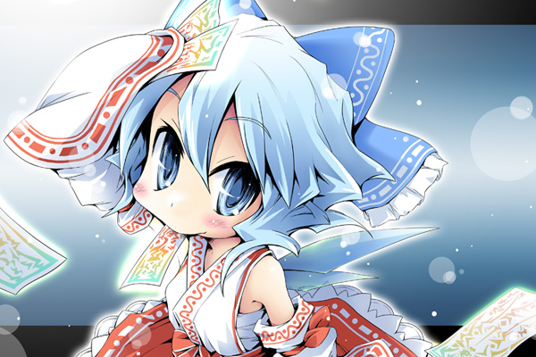 hakurei reimu and cirno (touhou) drawn by ham_(points)