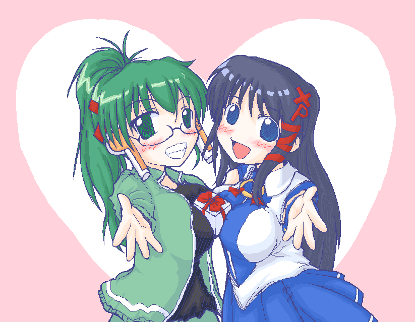 xp-tan and homeko (os-tan) drawn by furugaku