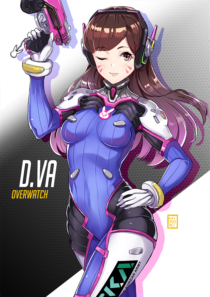 d.va (overwatch and 1 more) drawn by hiroki_(hirokiart)