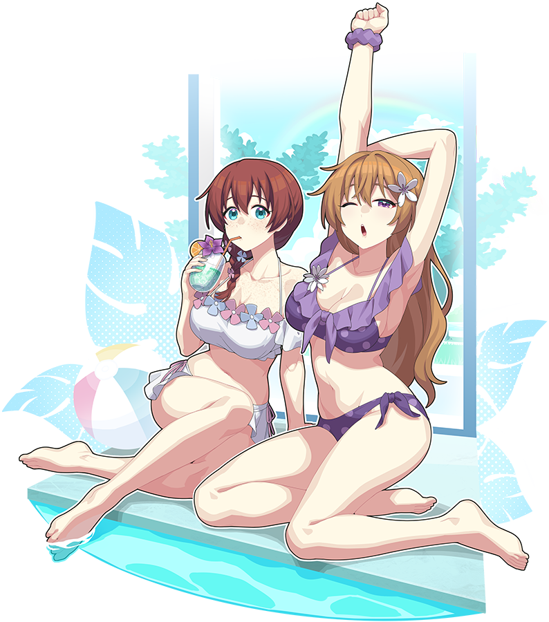 emma verde and konoe kanata (love live! and 2 more) drawn by waste-man