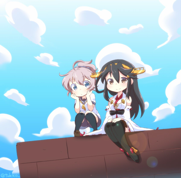 haruna and aoba (kantai collection) drawn by tsukko_(3ki2ne10)