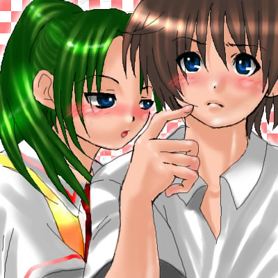 sonozaki mion and maebara keiichi (higurashi no naku koro ni)