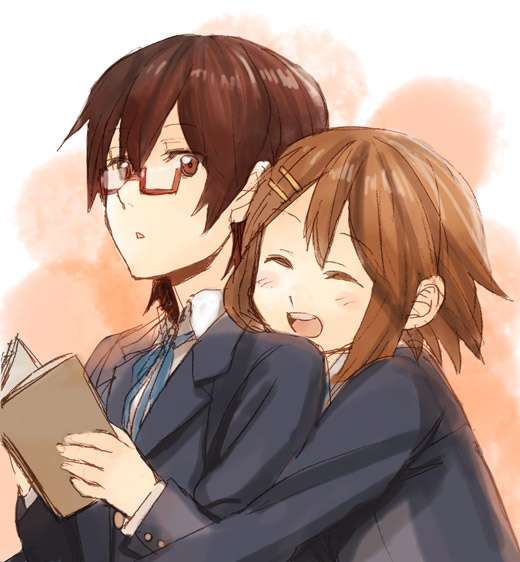 hirasawa yui and manabe nodoka (k-on!) drawn by fukutarou_(enji127)