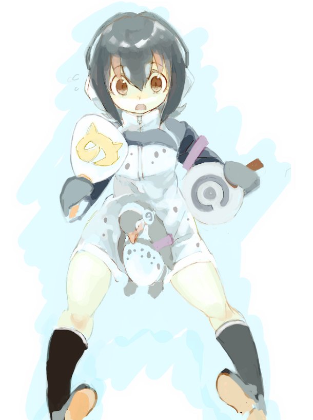 humboldt penguin and grape-kun (kemono friends) drawn by konabetate