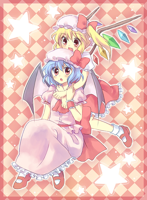 remilia scarlet and flandre scarlet (touhou) drawn by kuguri_oimo