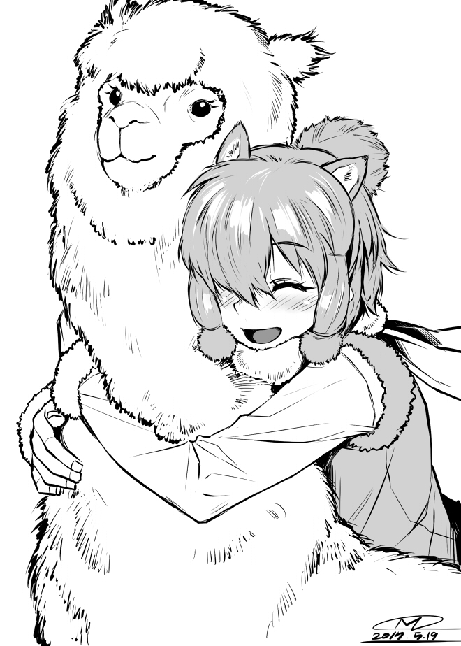 alpaca suri (kemono friends) drawn by mitsuba_minoru
