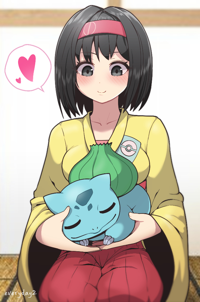 bulbasaur and erika (pokemon and 1 more) drawn by everyday2
