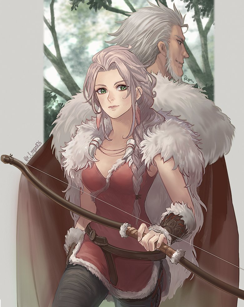 h'aanit and z'aanta (octopath traveler and 1 more) drawn by regan_(hatsumi)