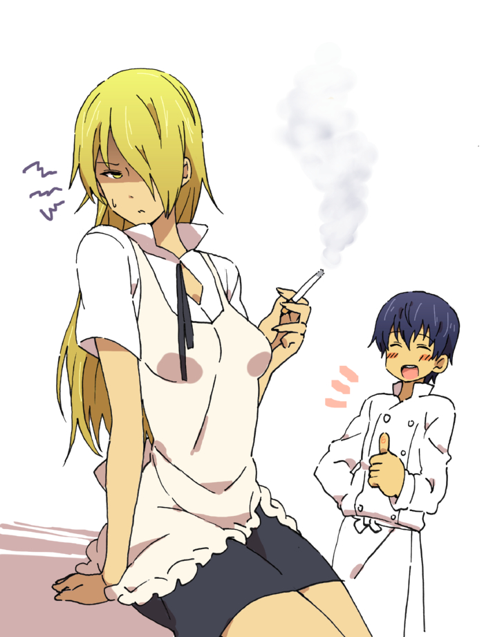 satou jun and souma hiroomi (working!!) drawn by fumitan_(humitan)