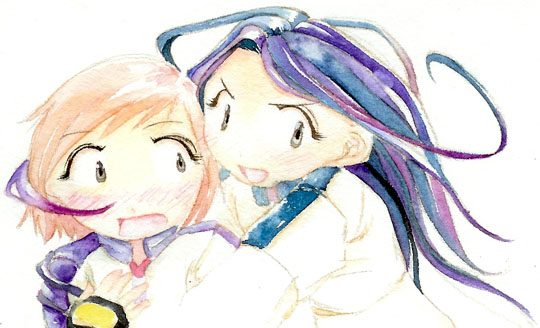 kawamura kumi and komai monami (alien nine and 1 more) drawn by wabiru