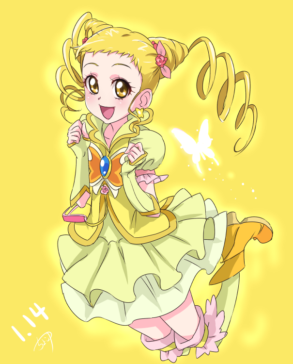 kasugano urara and cure lemonade (precure and 2 more) drawn by chocokin