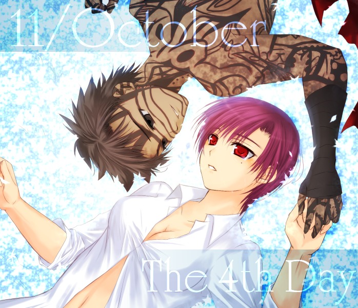 bazett fraga mcremitz and angra mainyu (fate and 2 more) drawn by akiha_(ominaeshi)