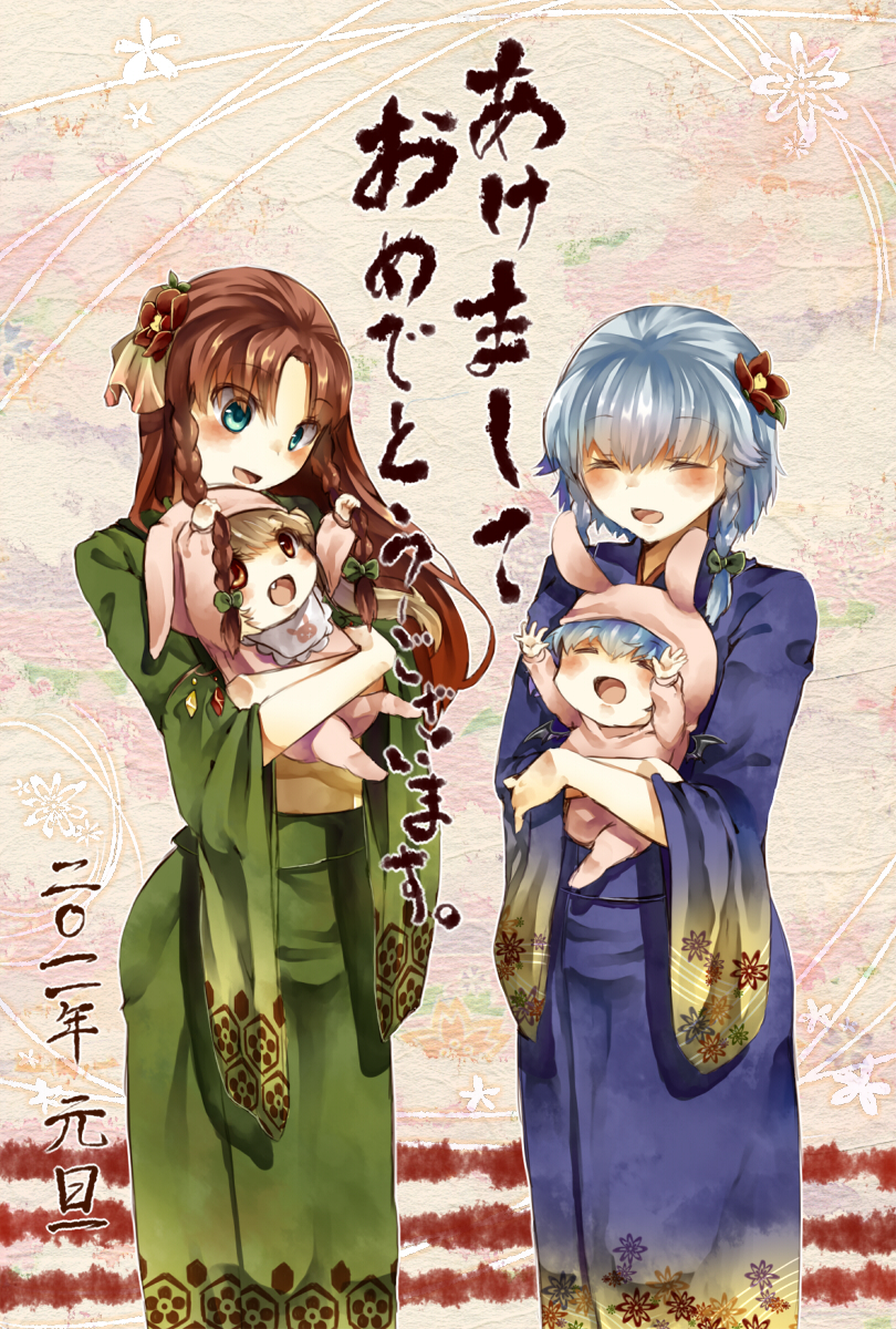 remilia scarlet, flandre scarlet, izayoi sakuya, and hong meiling (touhou) drawn by tepes