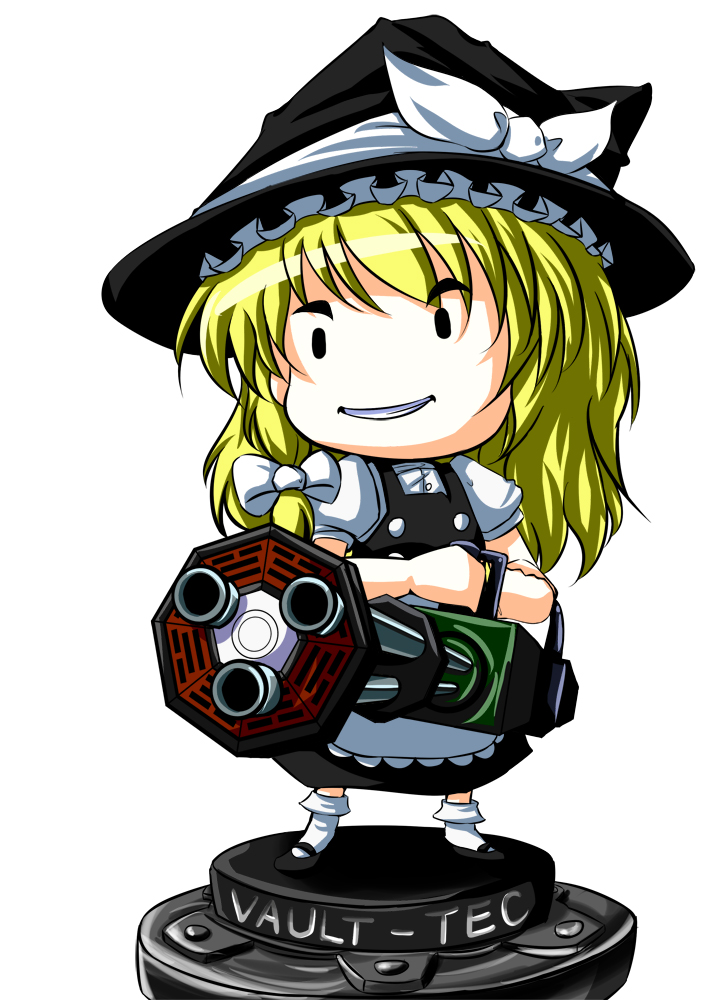 kirisame marisa and vault boy (touhou and 2 more) drawn by akeyoru