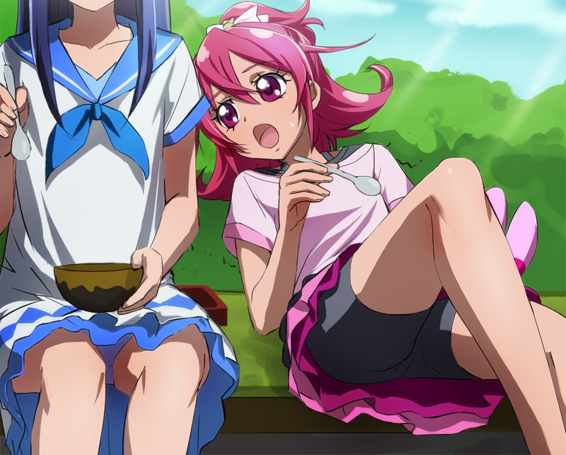 hishikawa rikka, aida mana, and sharuru (precure and 1 more) drawn by haruyama_kazunori