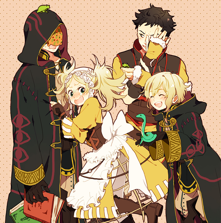 male robin, female morgan, lissa, and owain (fire emblem and 1 more) drawn by guttary