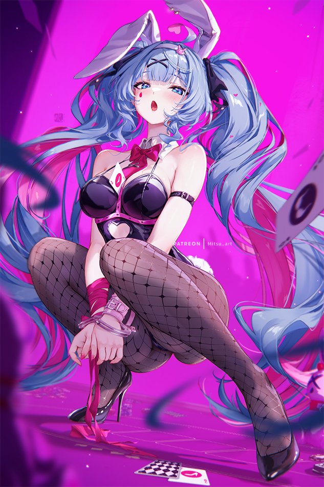 hatsune miku (vocaloid and 1 more) drawn by mitsu_(mitsu_art)