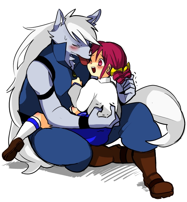 hoshizora miyuki and wolfrun (precure and 1 more) drawn by ban_(ban62460424)