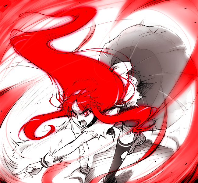 tohno akiha and vermillion akiha (tsukihime and 1 more) drawn by hairu