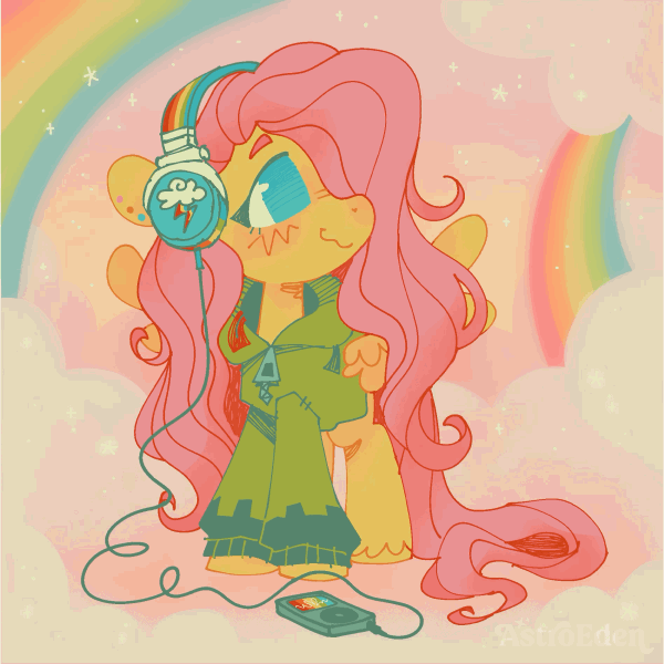 fluttershy, rainbow dash, and gir (my little pony and 4 more) drawn by astroeden