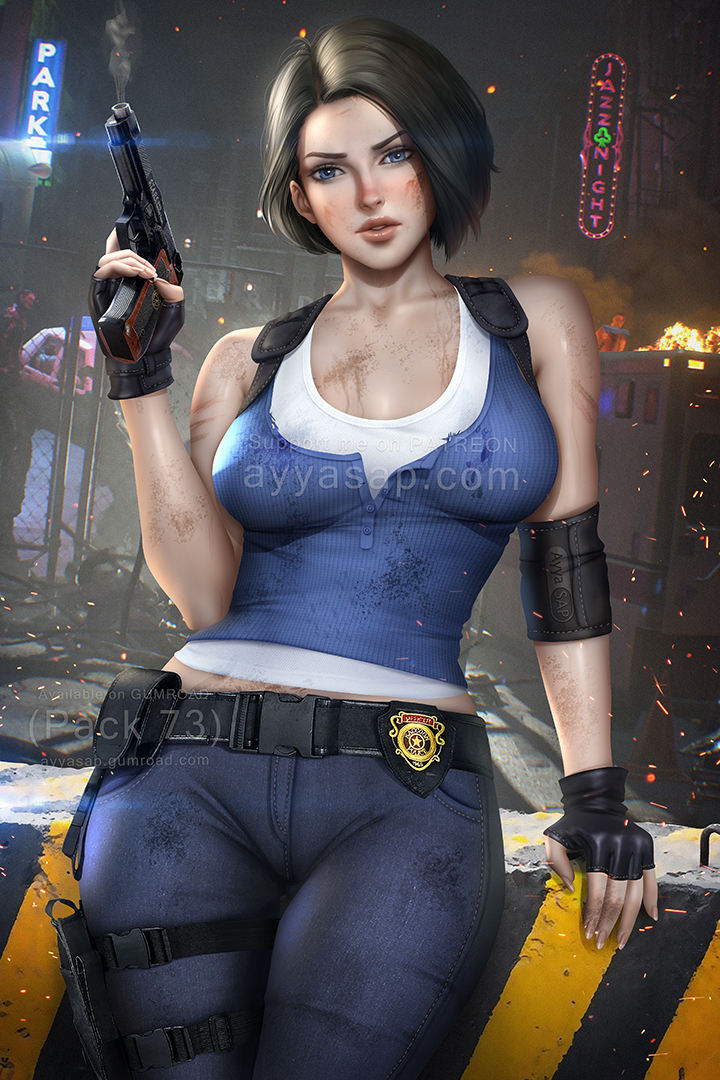 jill valentine (resident evil and 2 more) drawn by ayya_sap